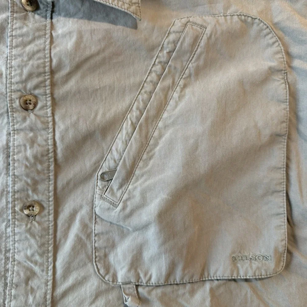 FILSON - Men's Casual Button Down HUNTING Shirt - Olive Green - Large - Picture 8 of 11